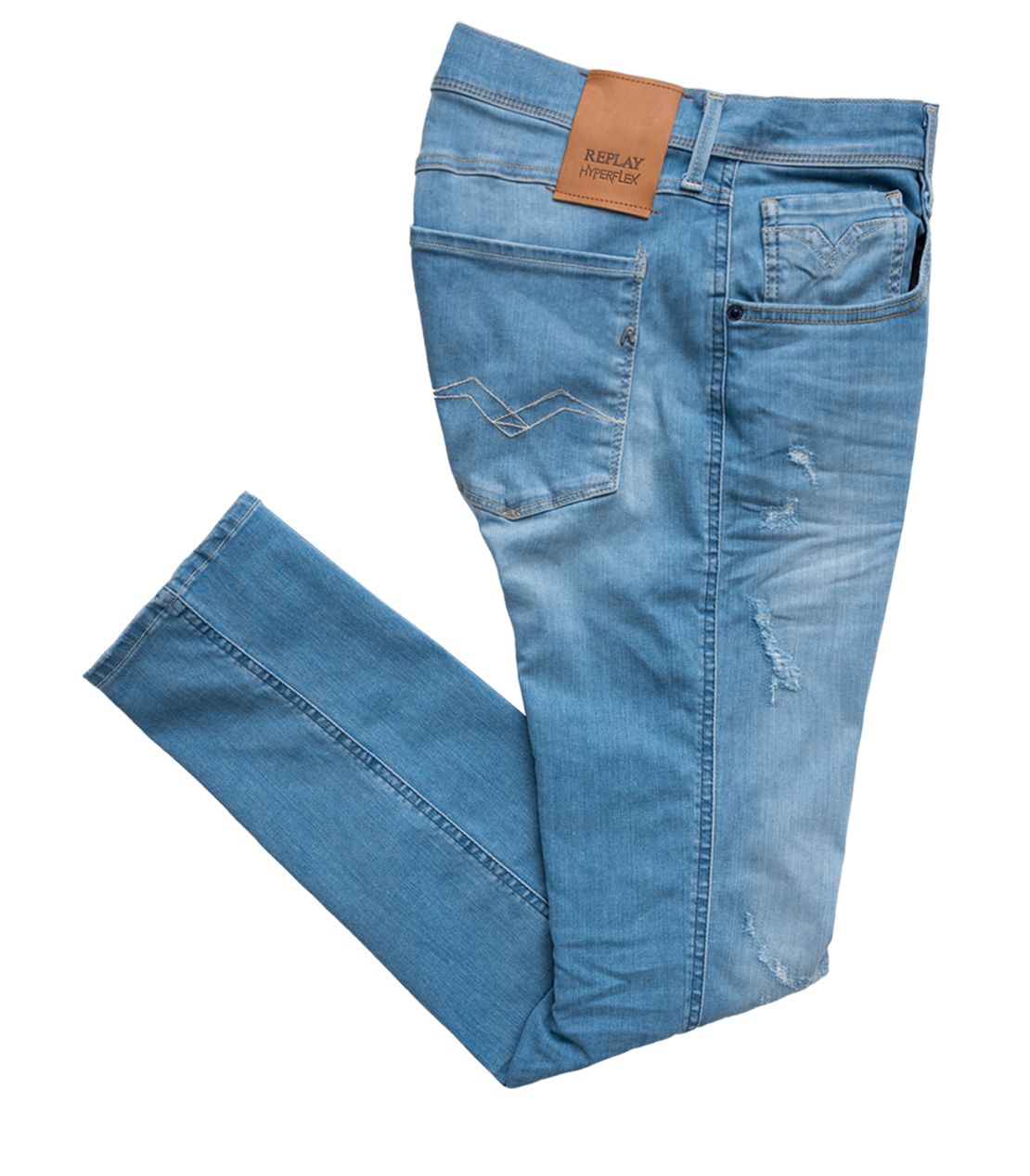 10.75 OZ HYPERFLEX RE-USED X.L.I.T.E.デニムパンツ ANBASS 詳細画像 ライトブルー 9